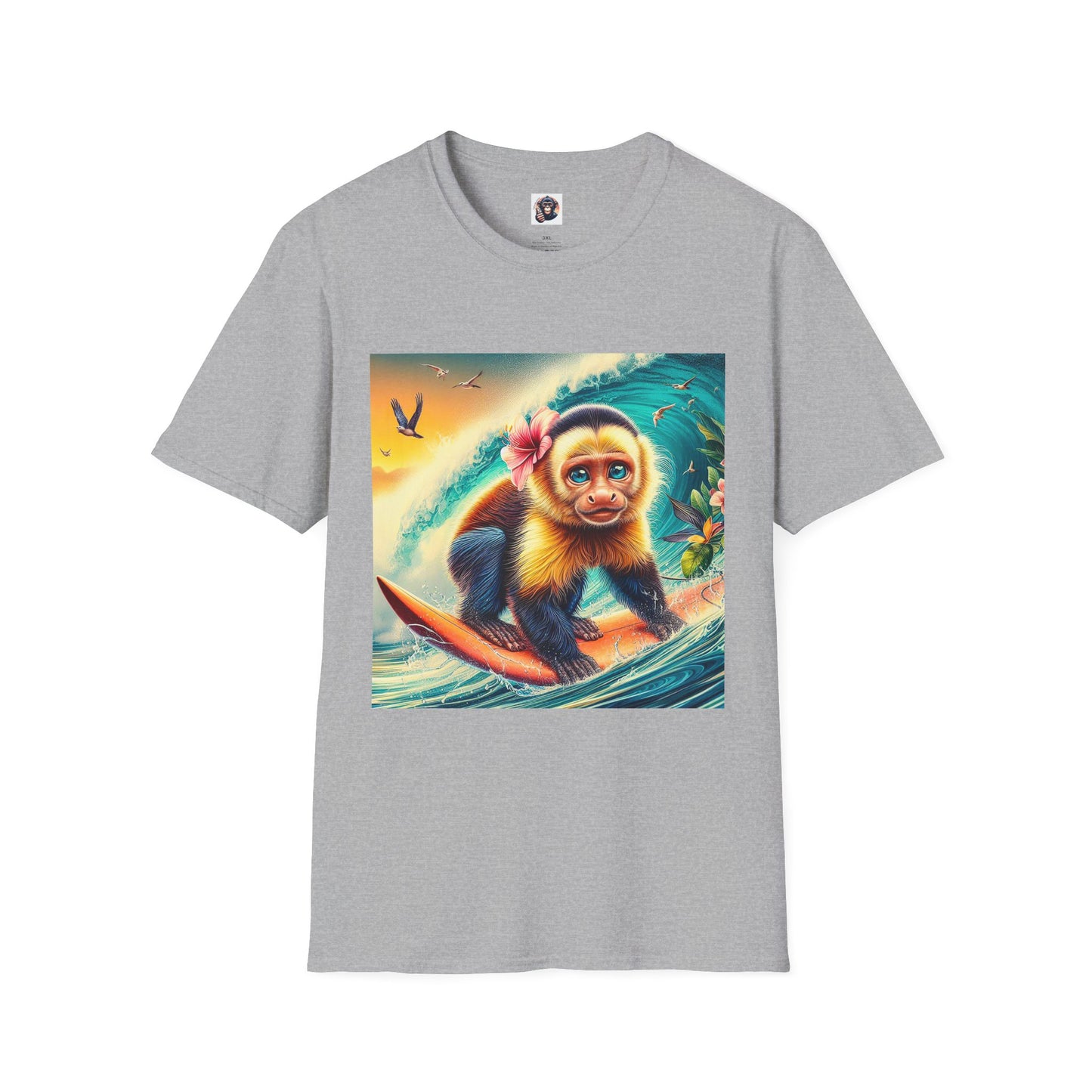 Capuchin Monkey T-Shirt Printify XS Sport Grey 