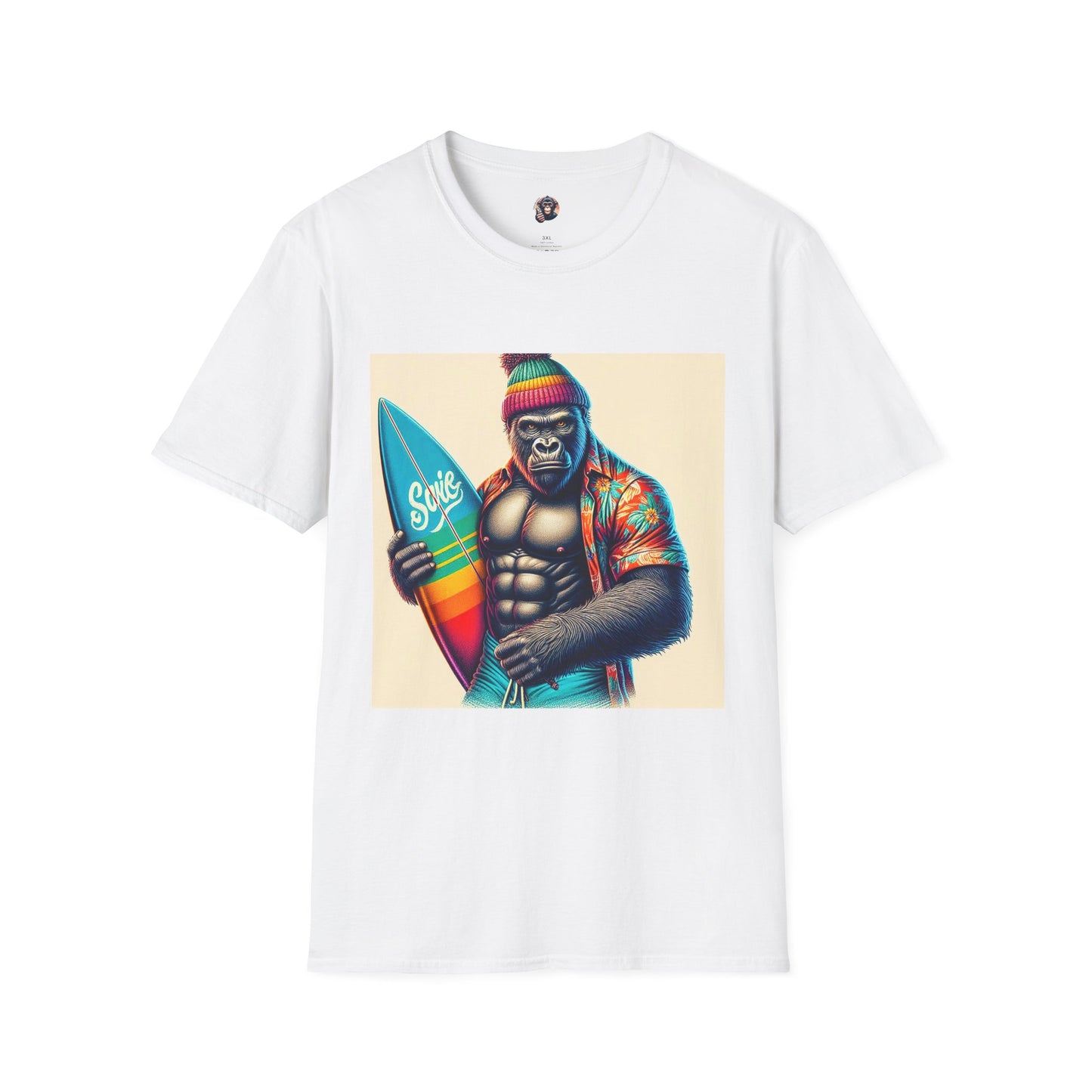 Gorilla T-Shirt Printify S White 