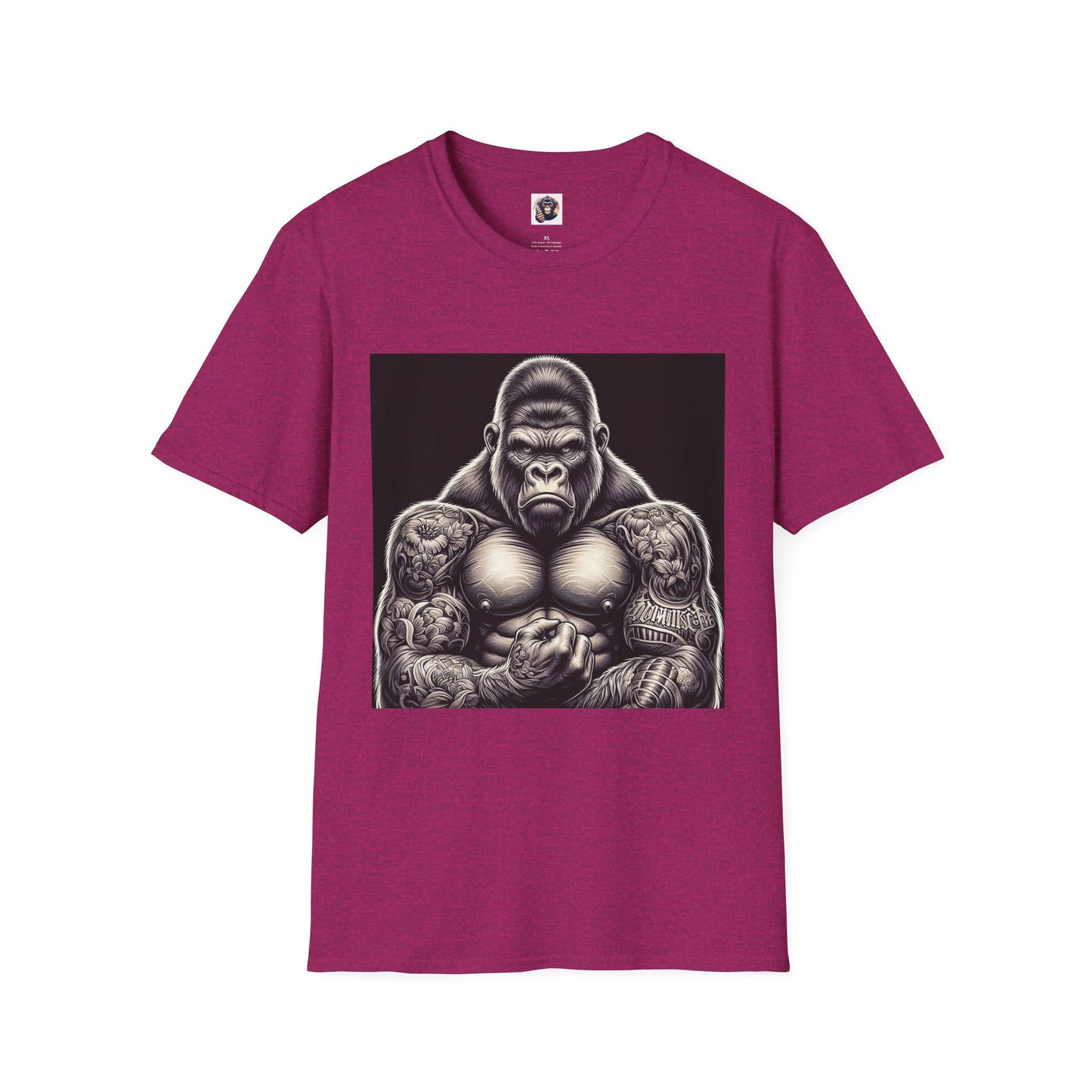 Gorilla T-Shirt Printify S Antique Heliconia 