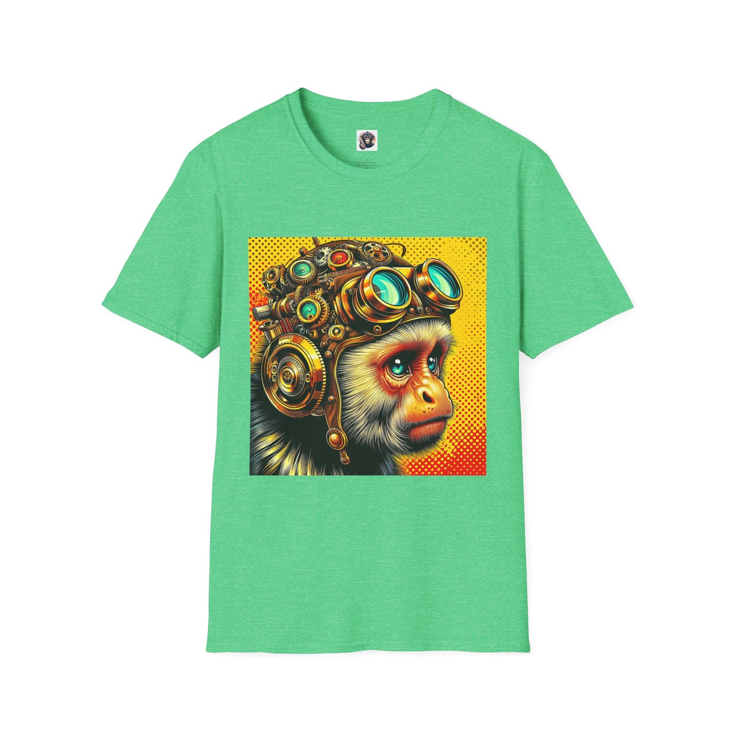 Capuchin Monkey T-Shirt Printify S Heather Irish Green 