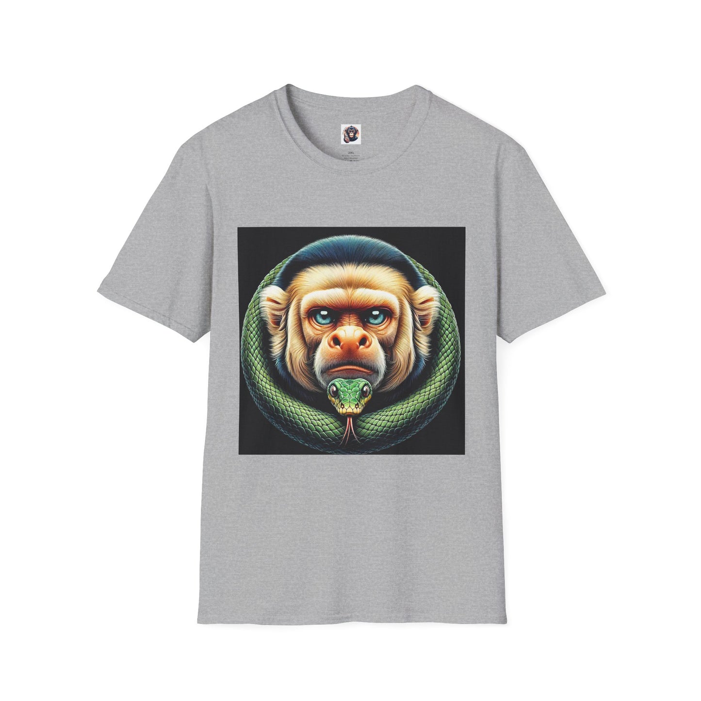 Capuchin Monkey snake man shirt T-Shirt Printify XS Sport Grey