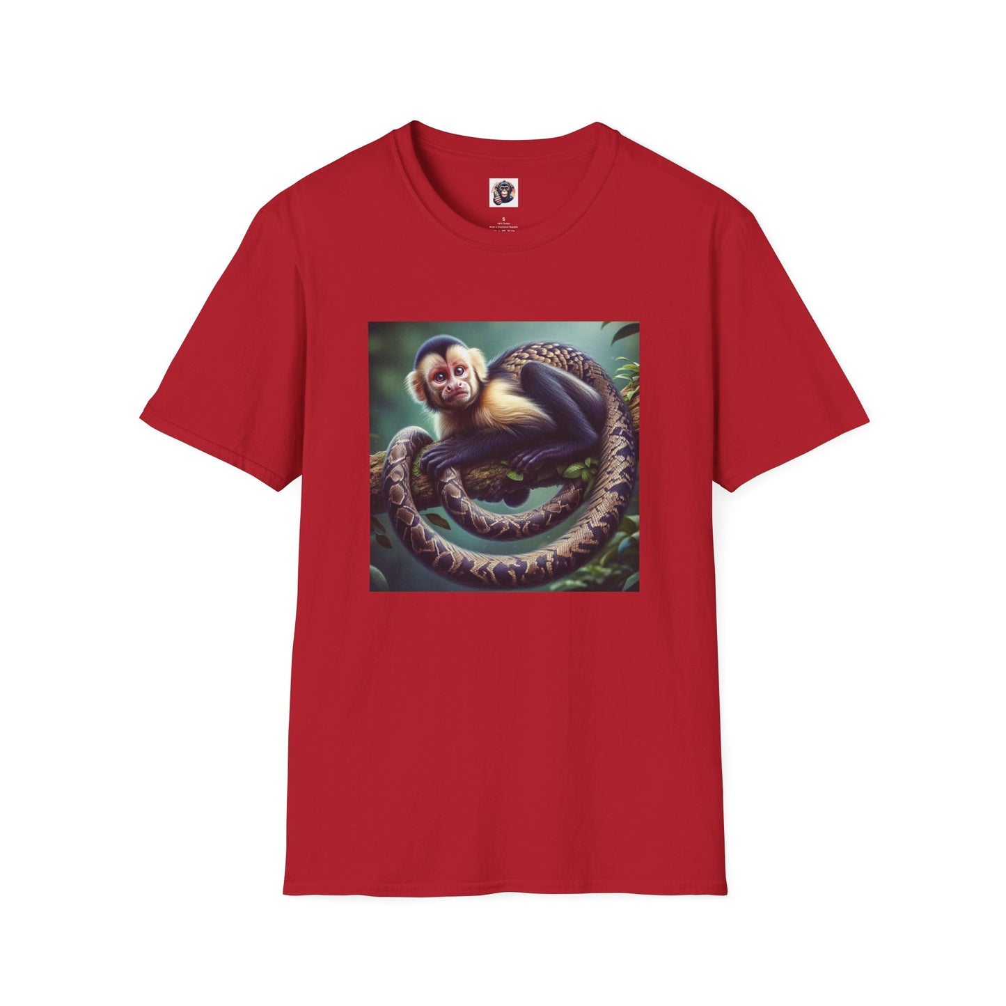 Capuchin Monkey T-Shirt Printify S Cherry Red 