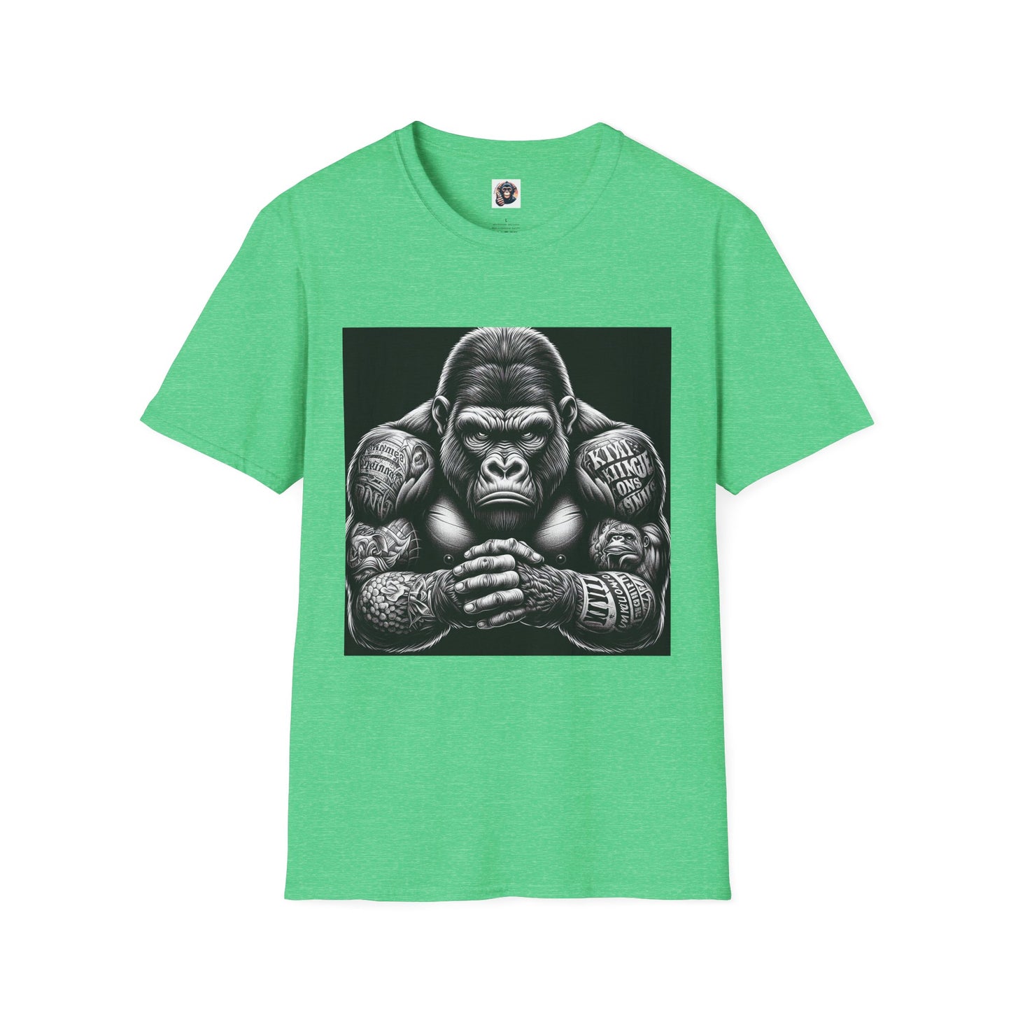 Gorilla T-Shirt Printify S Heather Irish Green 