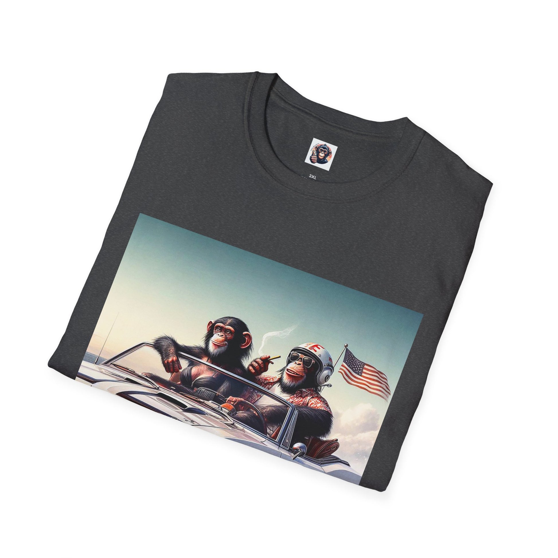 Wacky Chimp grey mustang T-Shirt Printify