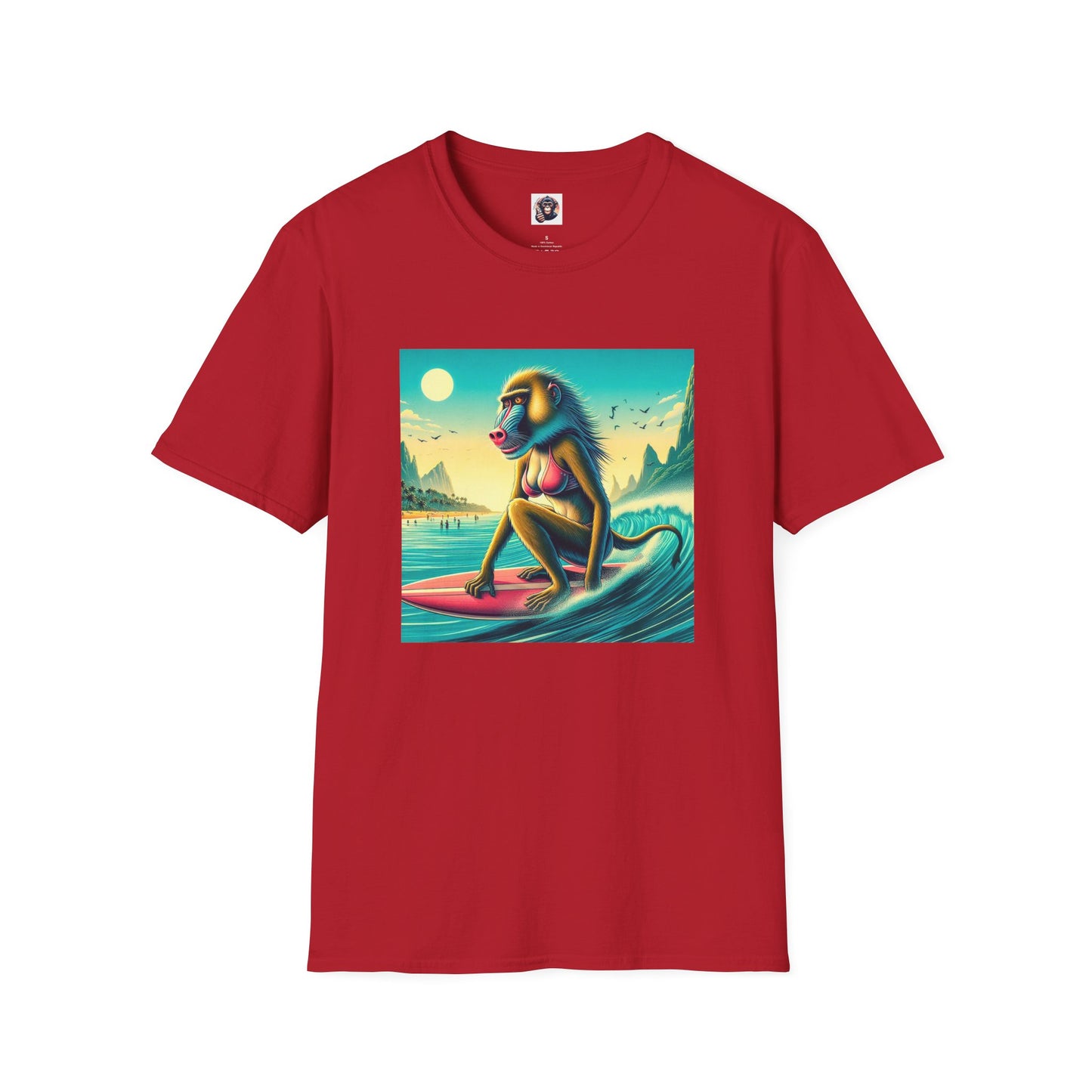 Baboon T-Shirt Printify S Cherry Red 