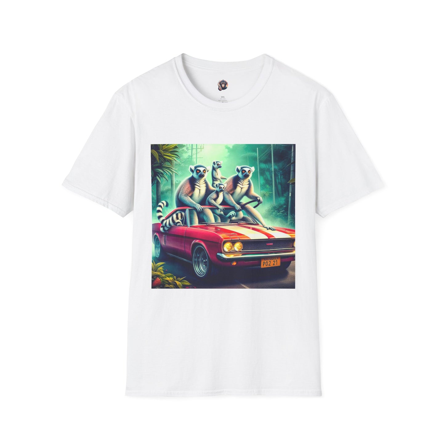 Wacky Lemurs crazy drivers T-Shirt Printify S White