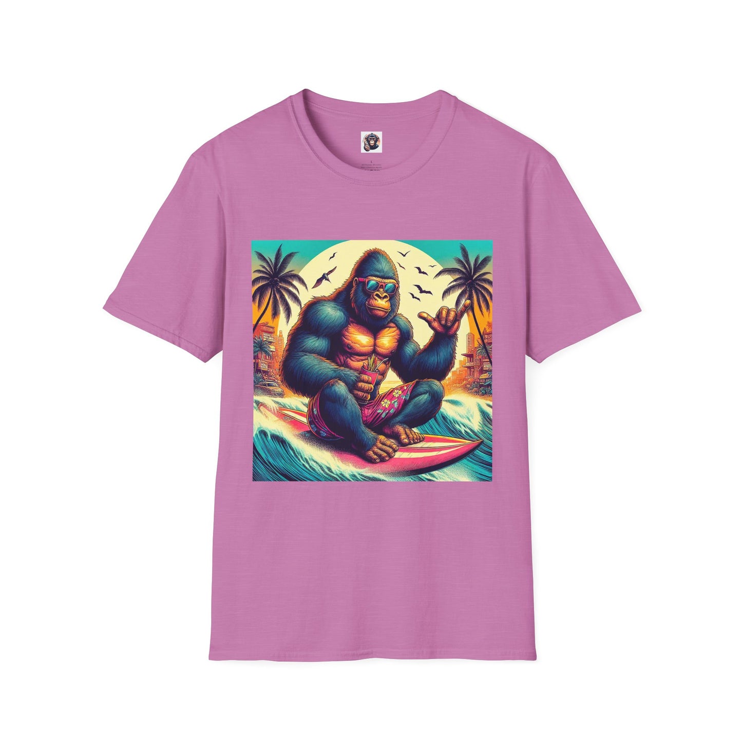 Gorilla T-Shirt Printify S Heather Radiant Orchid 