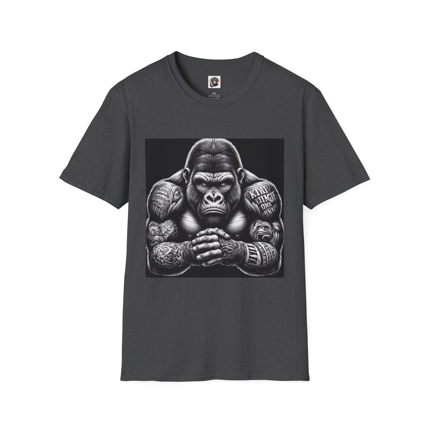 Gorilla T-Shirt Printify XS Dark Heather 