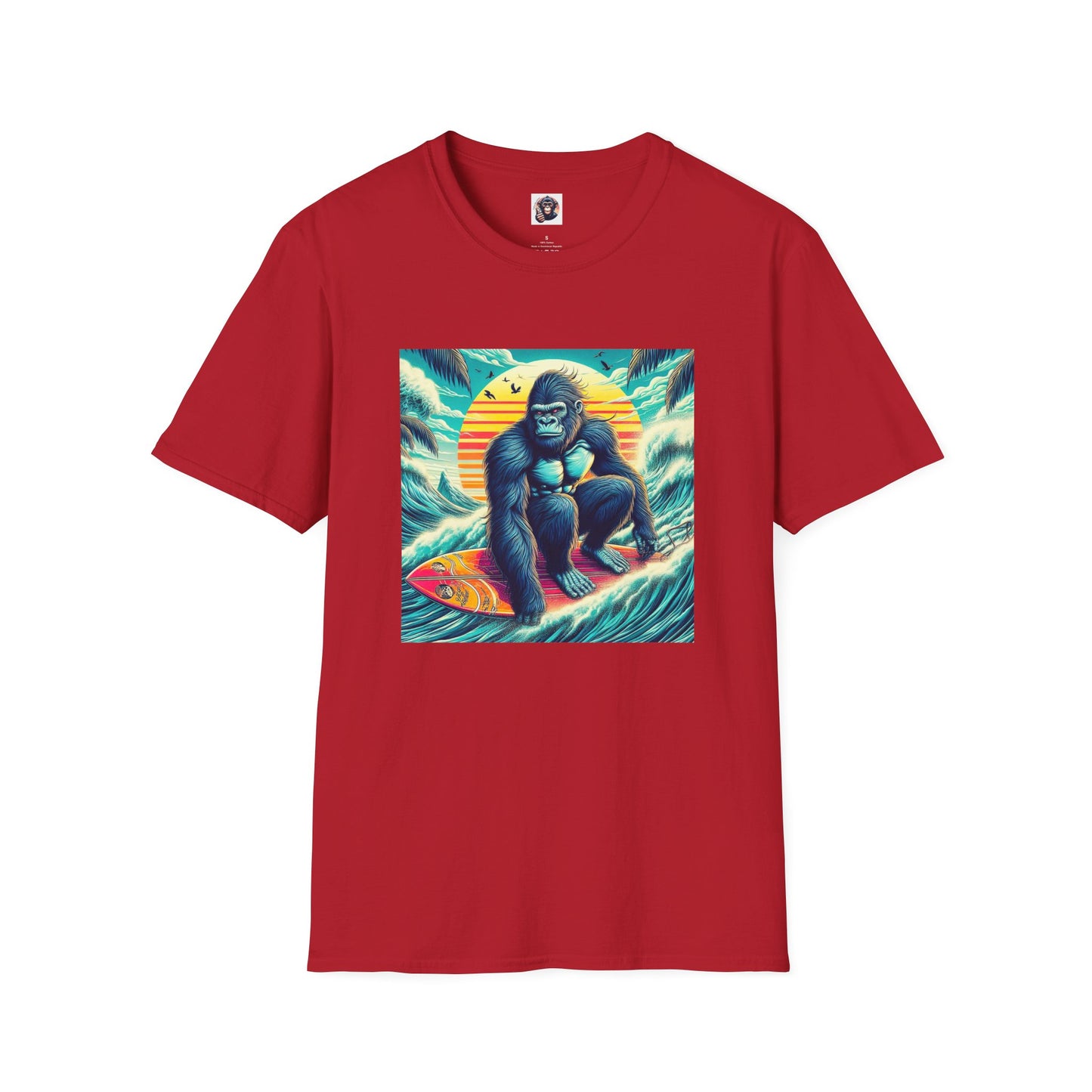 Gorilla T-Shirt Printify S Cherry Red 