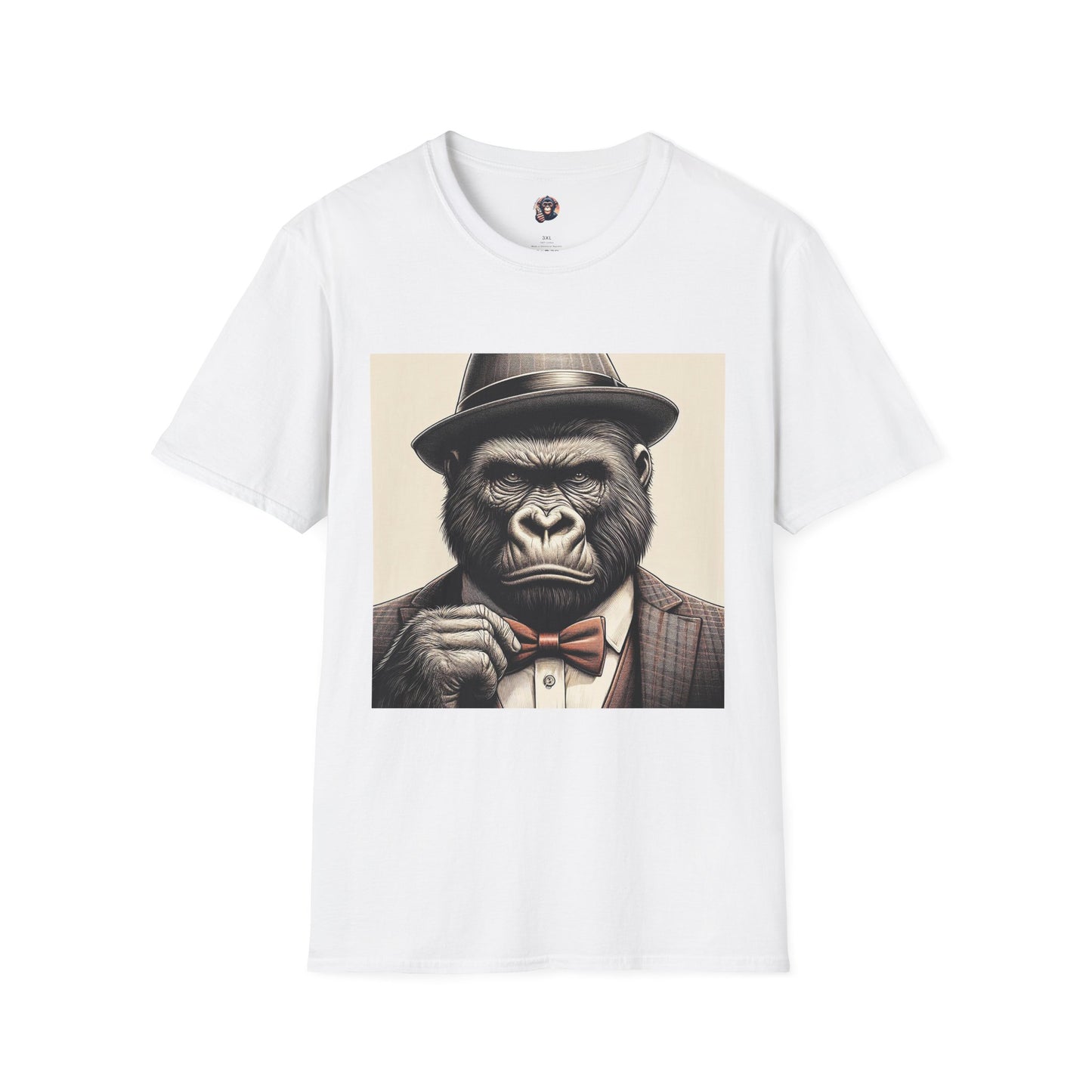 Gorilla T-Shirt Printify S White 