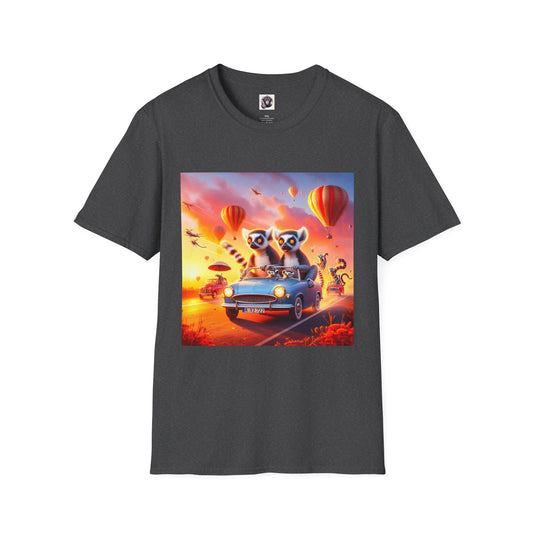 Wacky Lemurs hot air balloon T-Shirt Printify XS Dark Heather