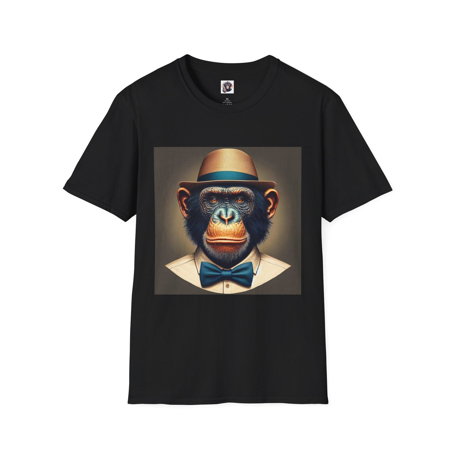 Bonobo hat and tie T-Shirt Printify XS Black