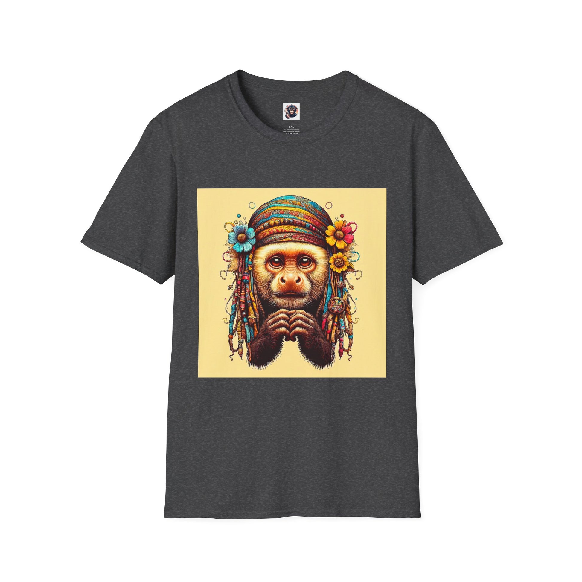 Capuchin Monkey T-Shirt Printify XS Dark Heather 