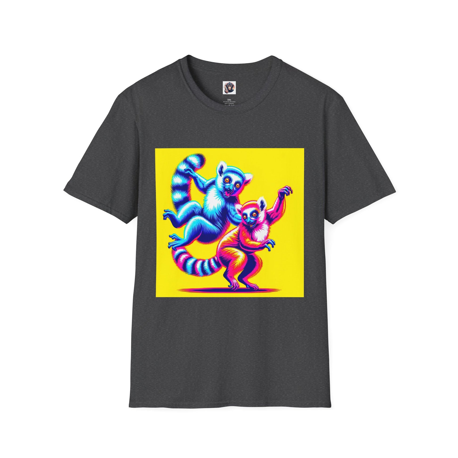 Lemurs happy dancing T-Shirt Printify XS Dark Heather