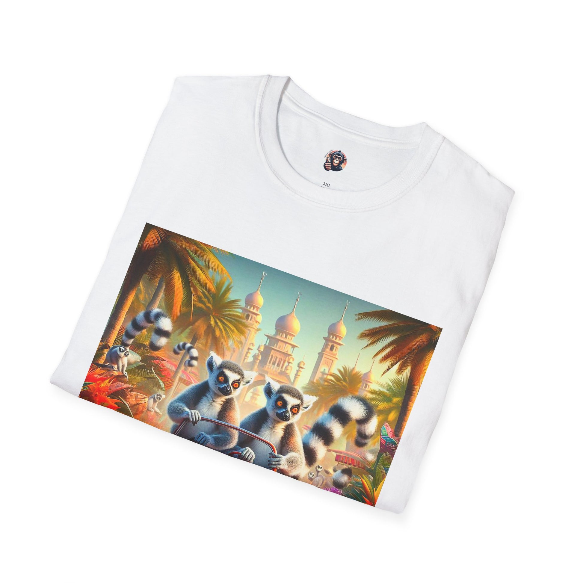 Wacky Lemurs red car T-Shirt Printify