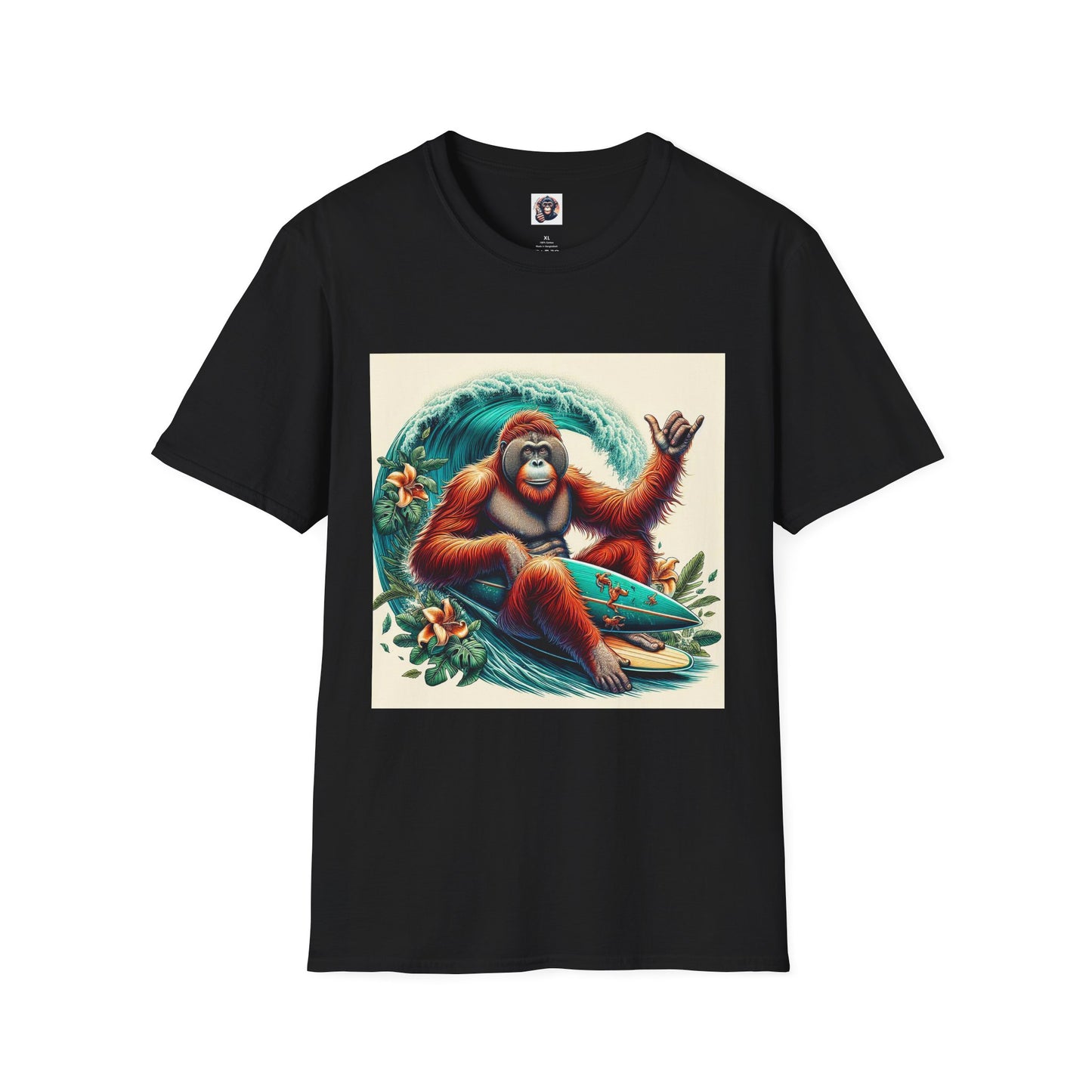 Orangutans beach dude T-Shirt Printify XS Black