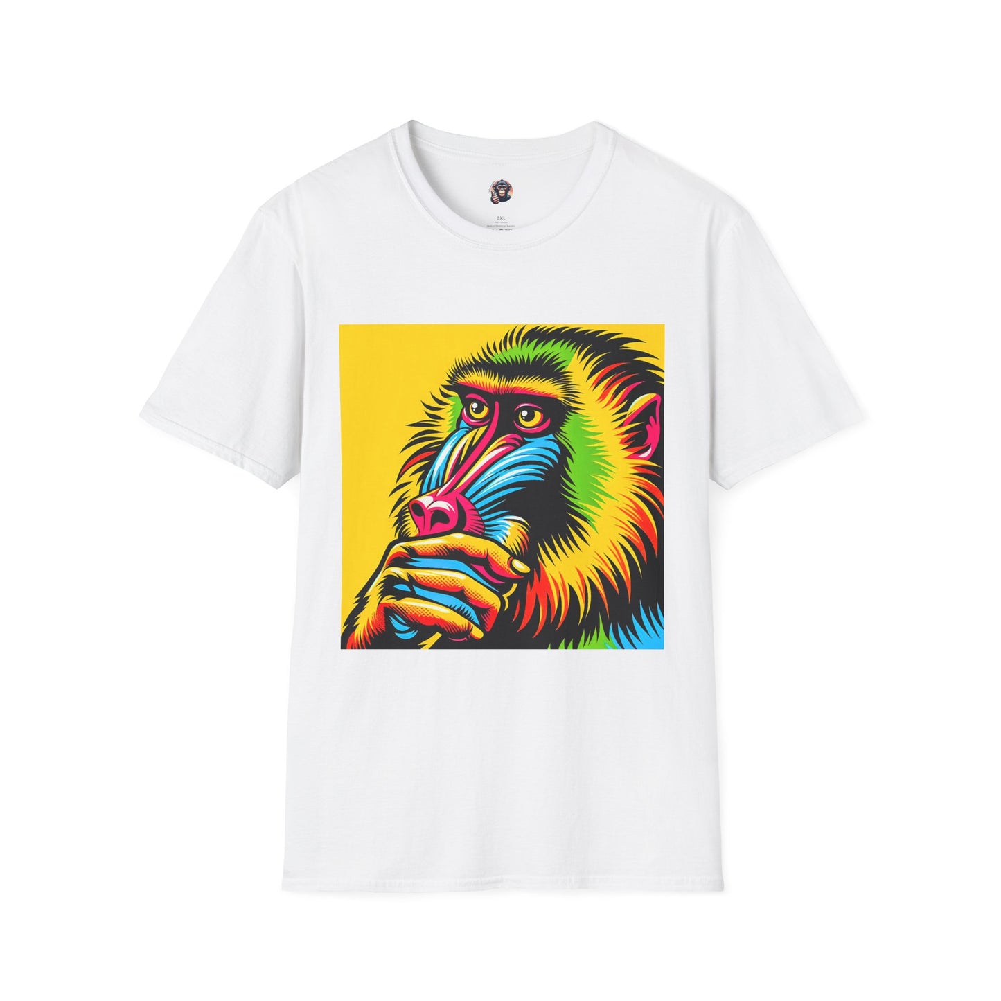 Baboon T-Shirt Printify S White 