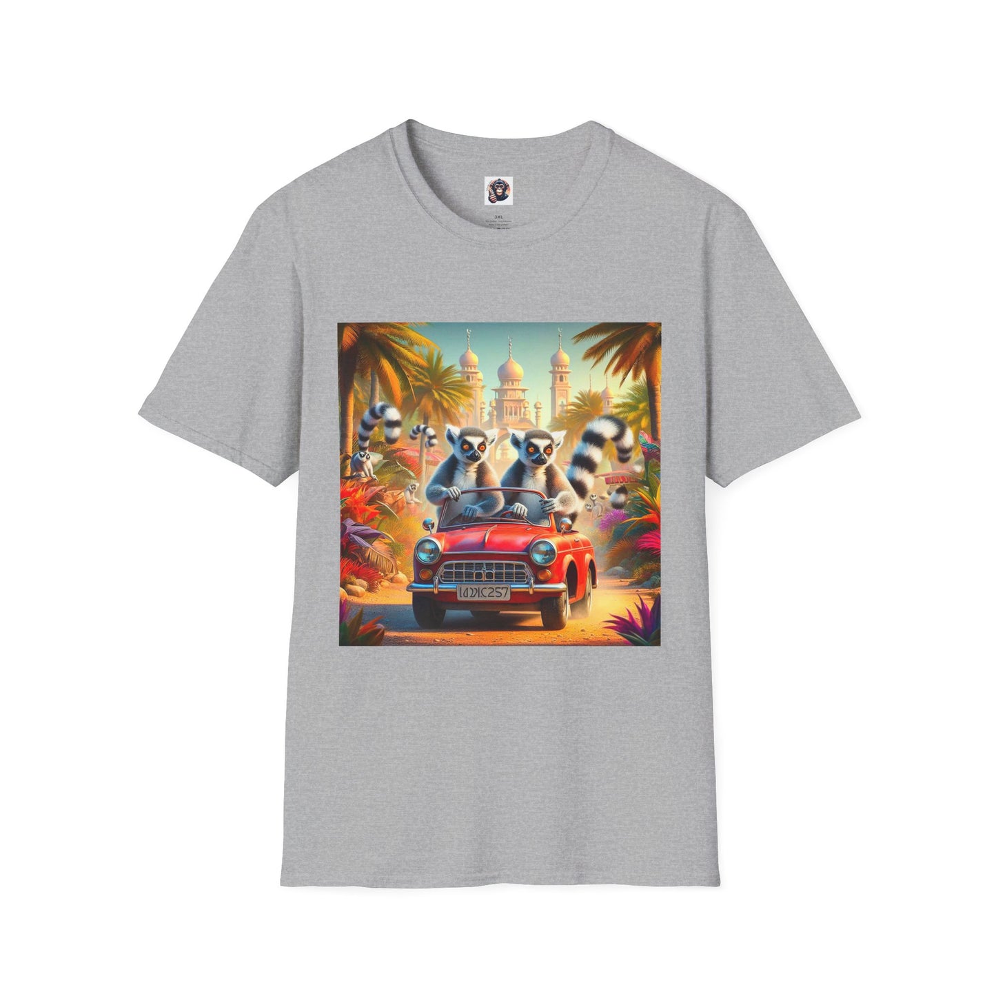 Wacky Lemurs red car T-Shirt Printify XS Sport Grey