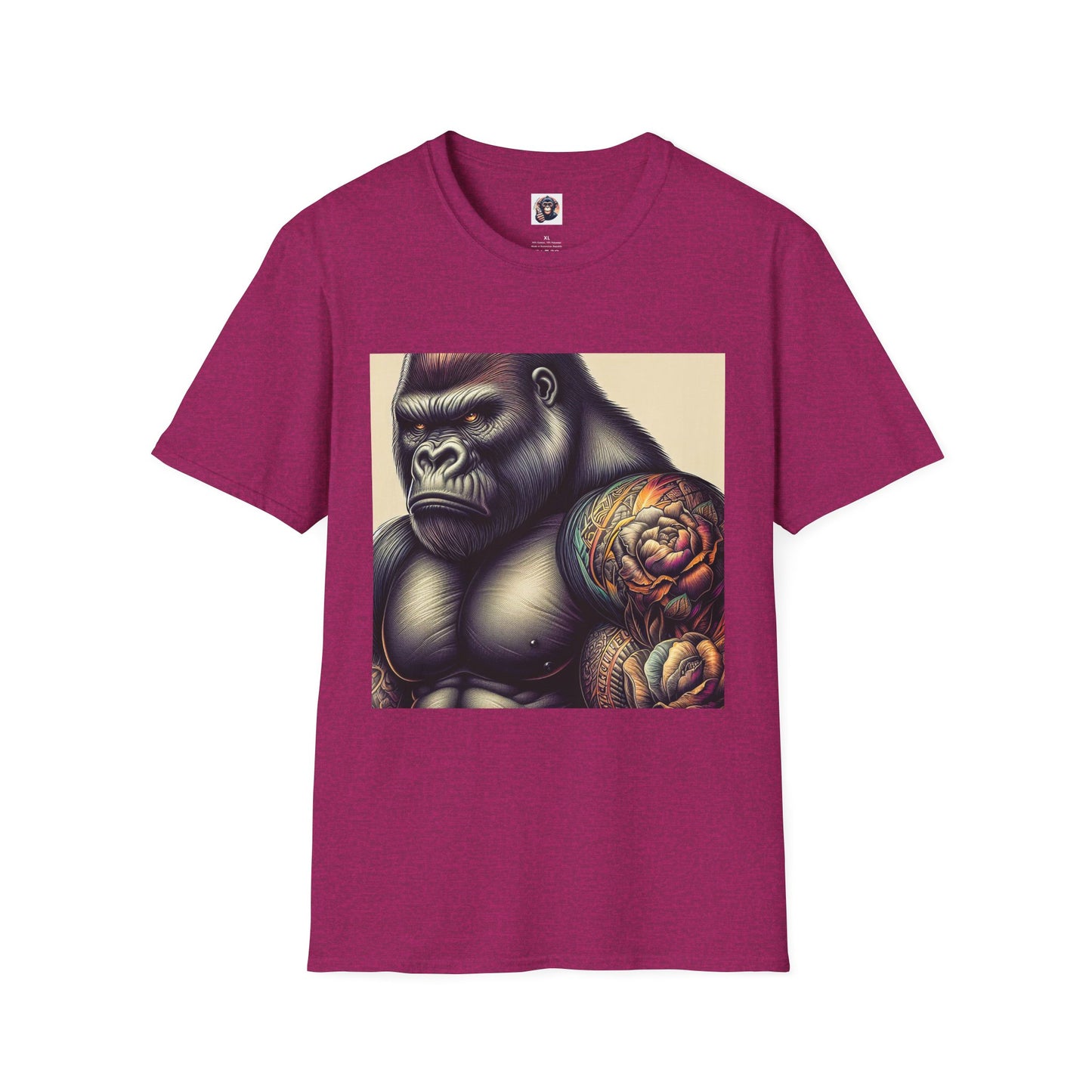 Gorilla T-Shirt Printify S Antique Heliconia 