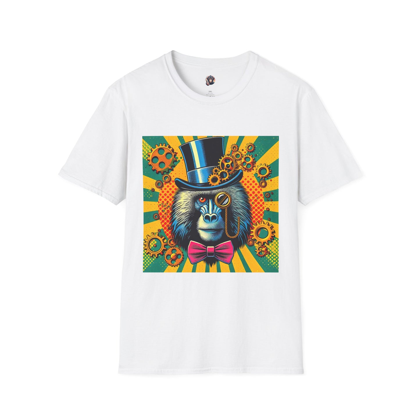 Baboon steam punk T-Shirt Printify S White