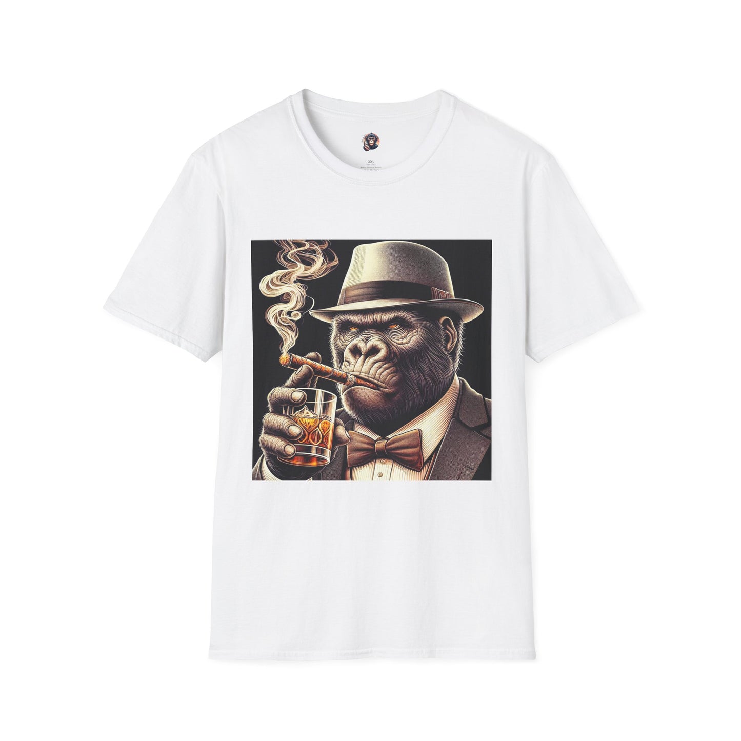 Gorilla T-Shirt Printify S White 