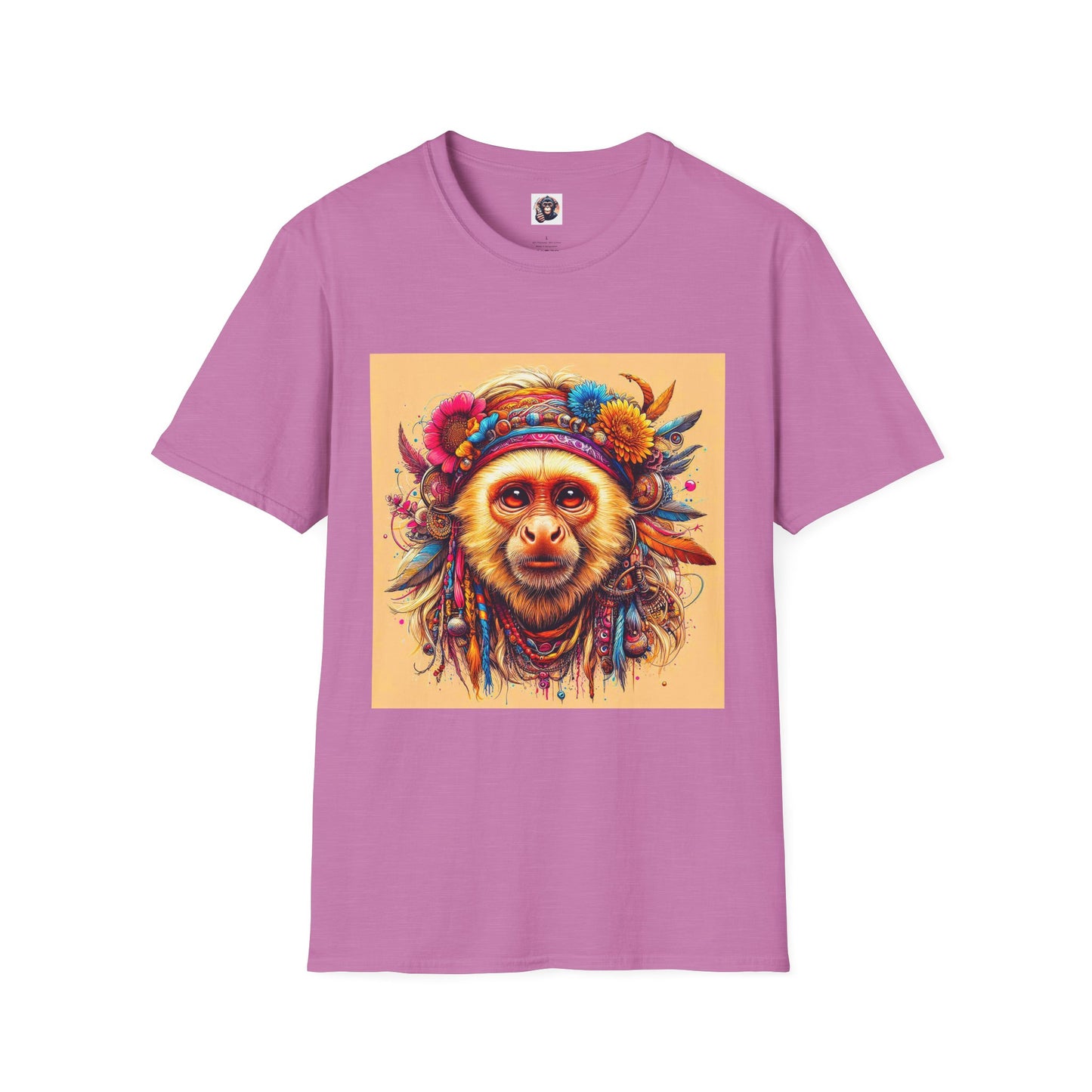Capuchin Monkey warrior king shirt T-Shirt Printify S Heather Radiant Orchid