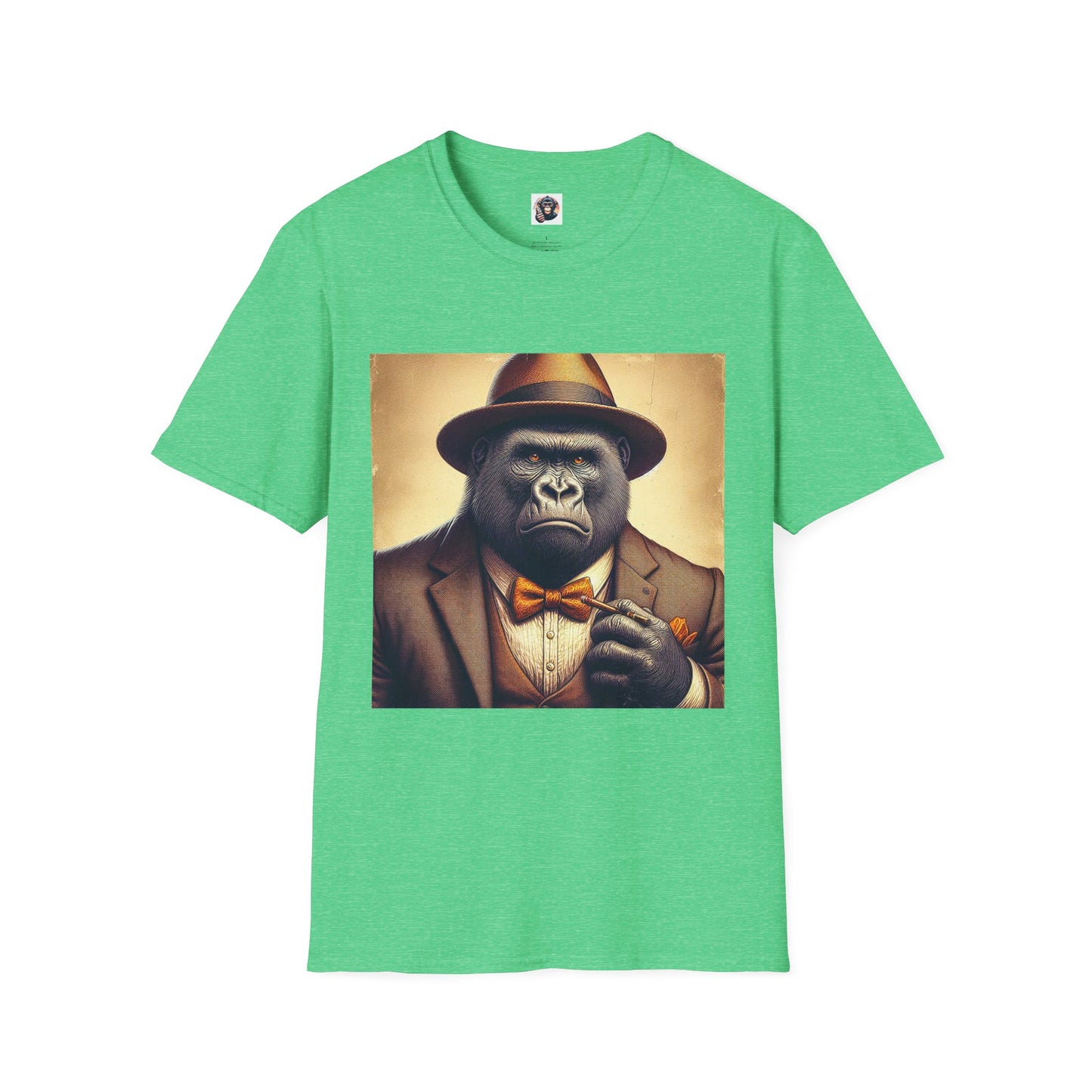 Gorilla T-Shirt Printify S Heather Irish Green 