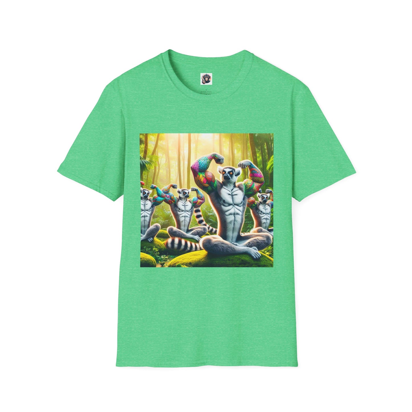 Lemurs T-Shirt Printify S Heather Irish Green 