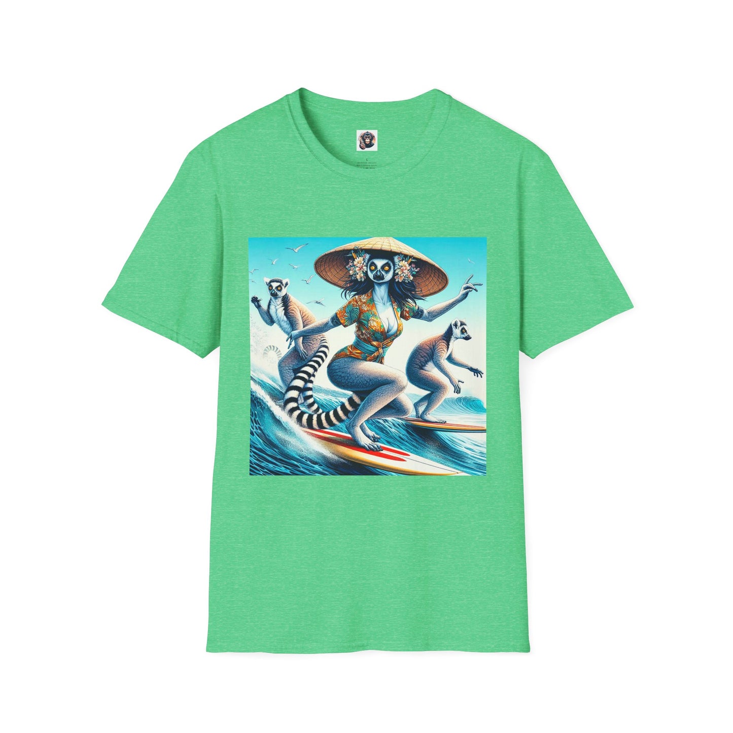 Lemurs T-Shirt Printify S Heather Irish Green 