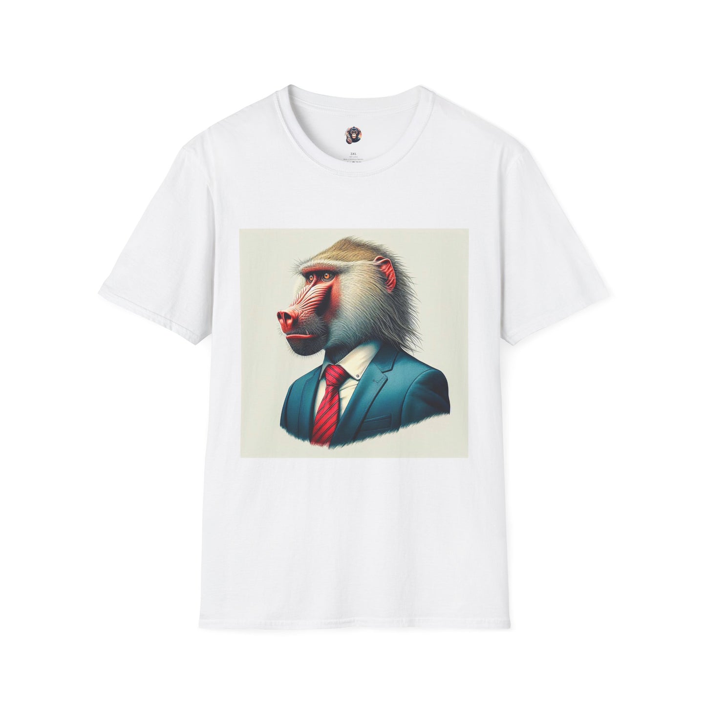 Baboon T-Shirt Printify S White 