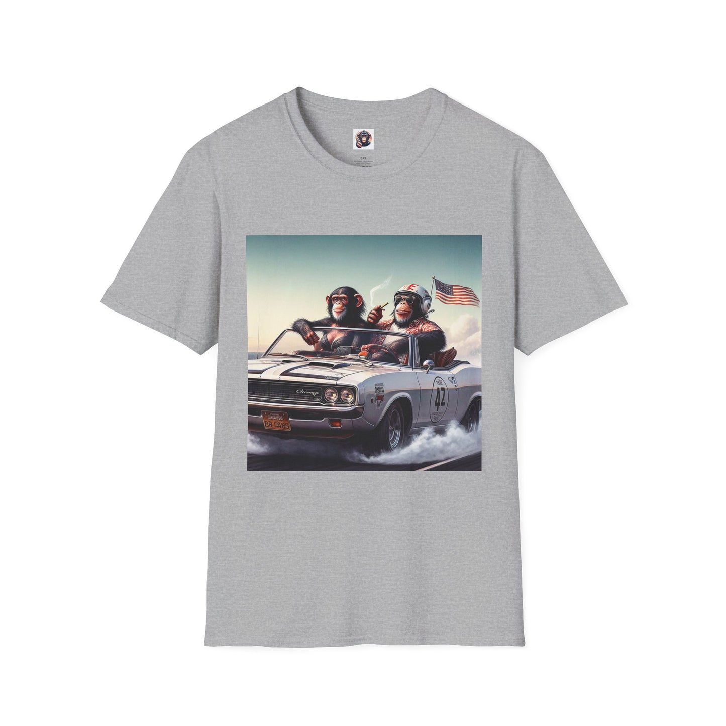Wacky Chimp grey mustang T-Shirt Printify XS Sport Grey