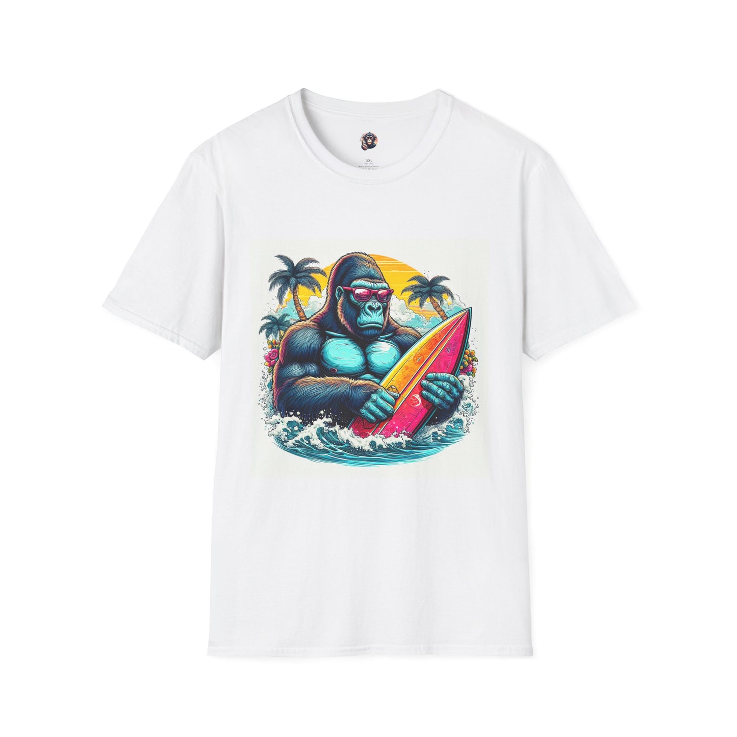 Gorilla T-Shirt Printify S White 