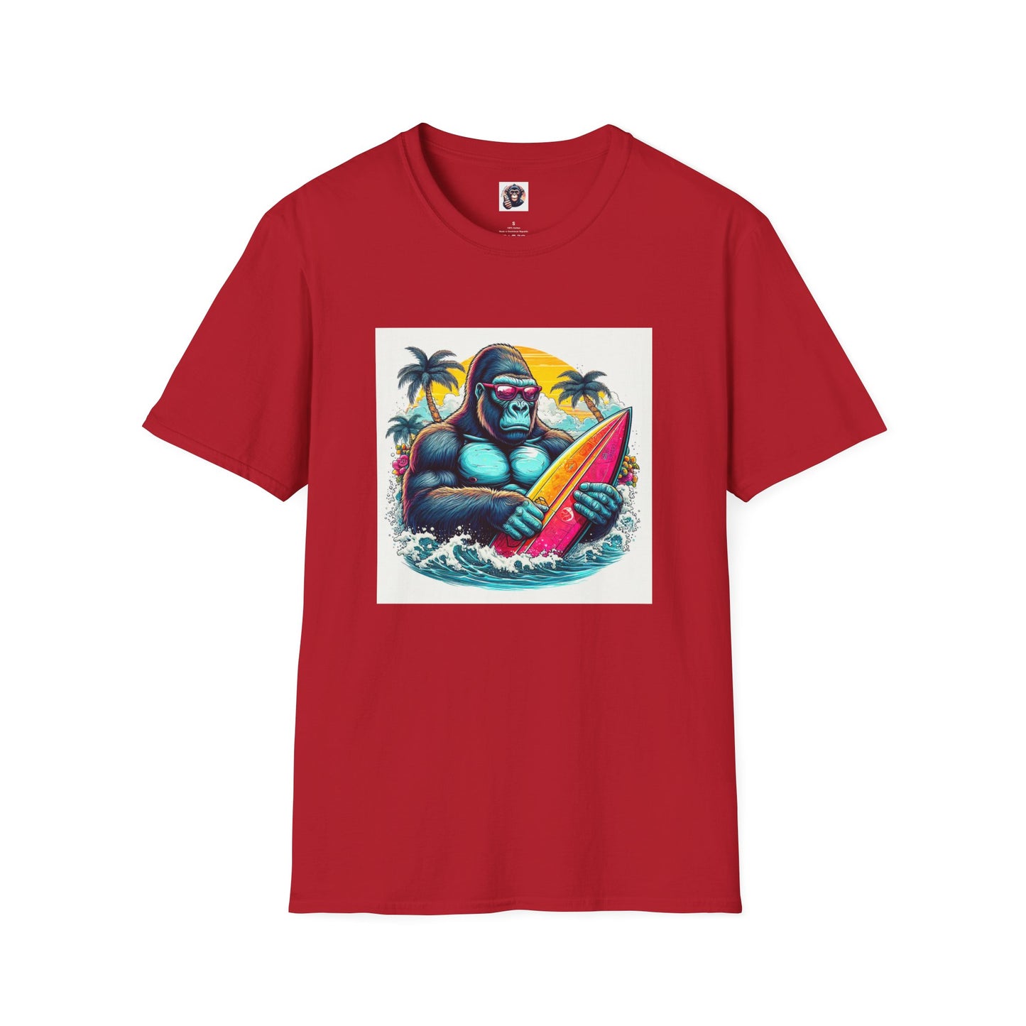 Gorilla T-Shirt Printify S Cherry Red 