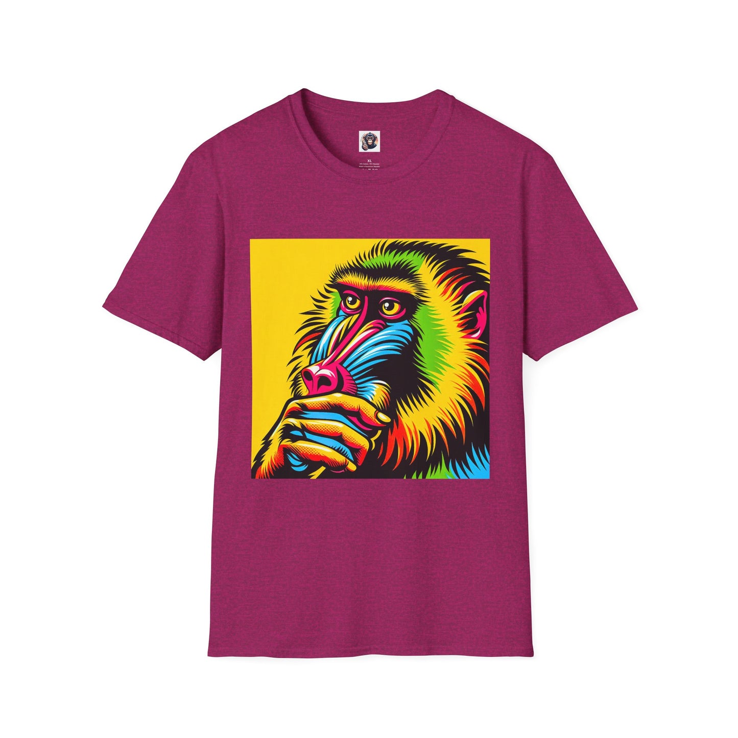 Baboon T-Shirt Printify S Antique Heliconia 