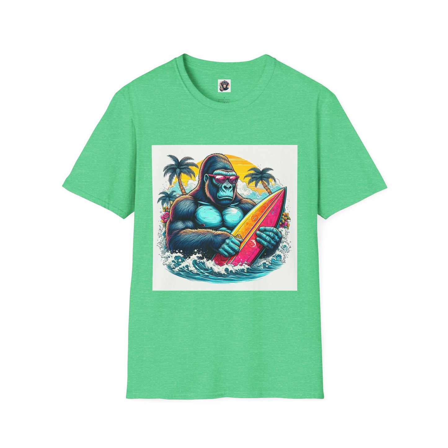 Gorilla T-Shirt Printify S Heather Irish Green 