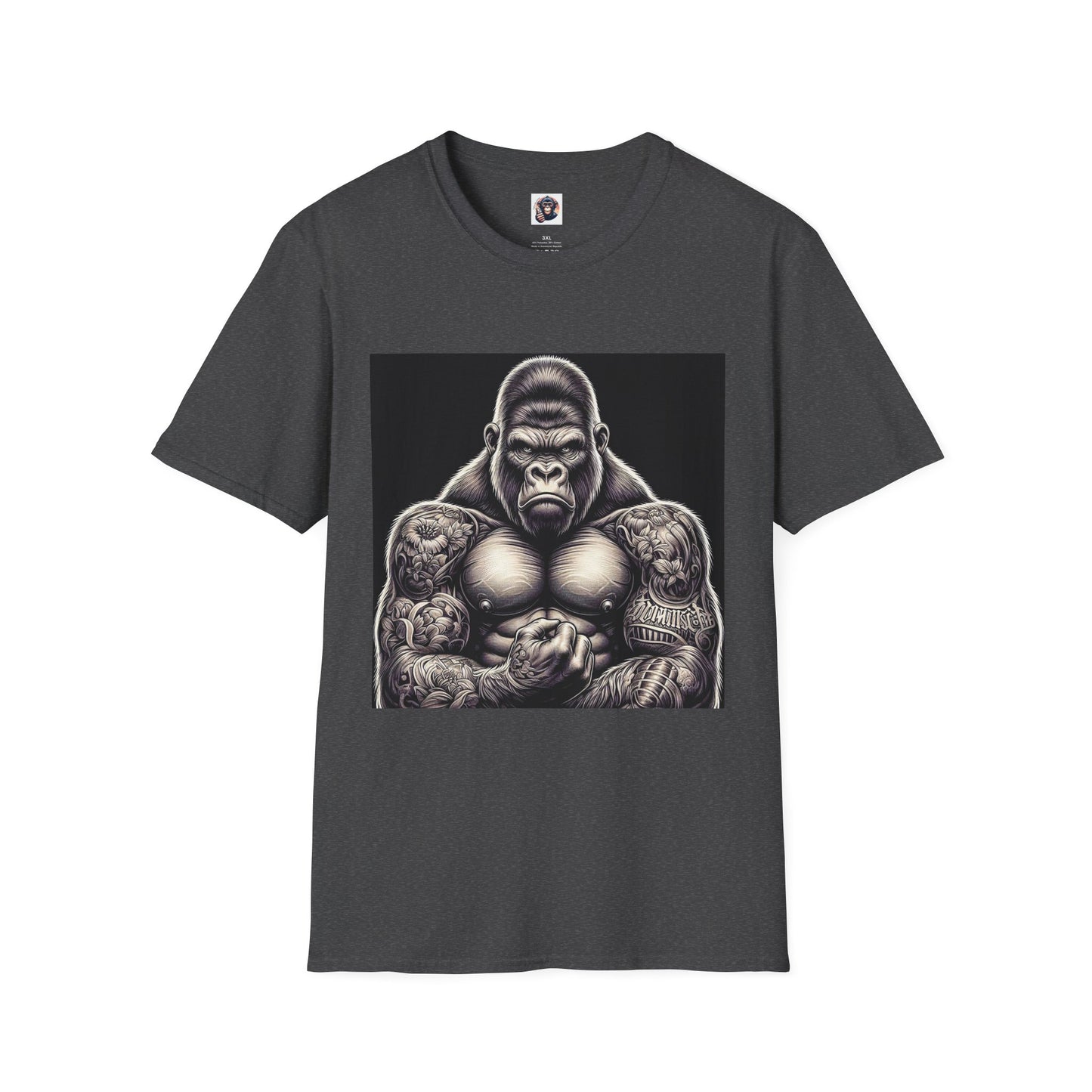 Gorilla T-Shirt Printify XS Dark Heather 