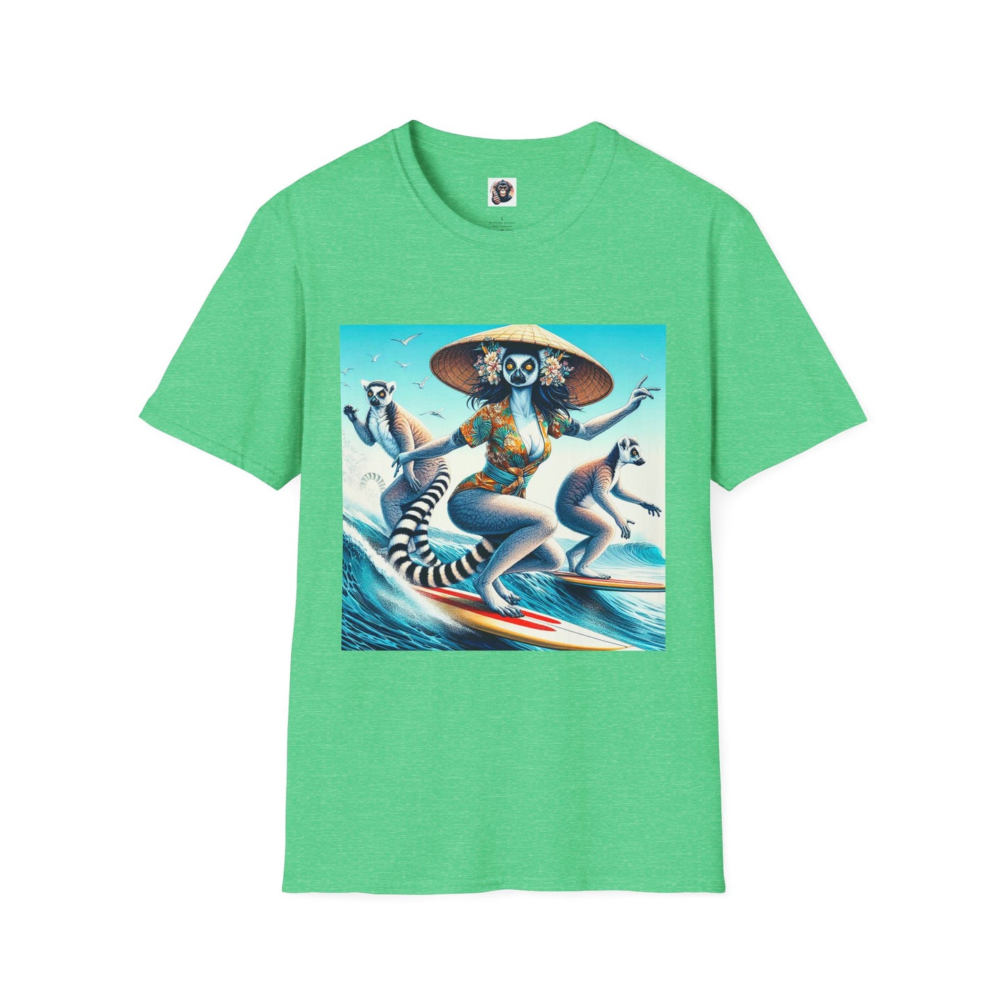 Lemurs ocean party T-Shirt Printify S Heather Irish Green