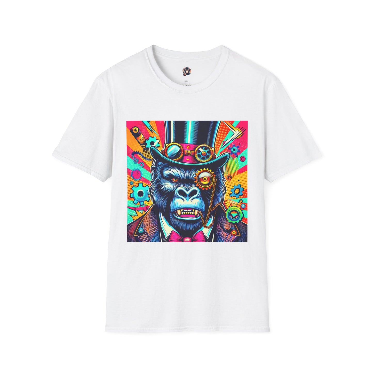 Gorilla T-Shirt Printify S White 