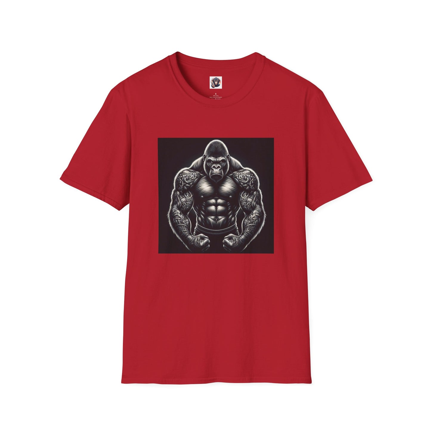 Gorilla T-Shirt Printify S Cherry Red 